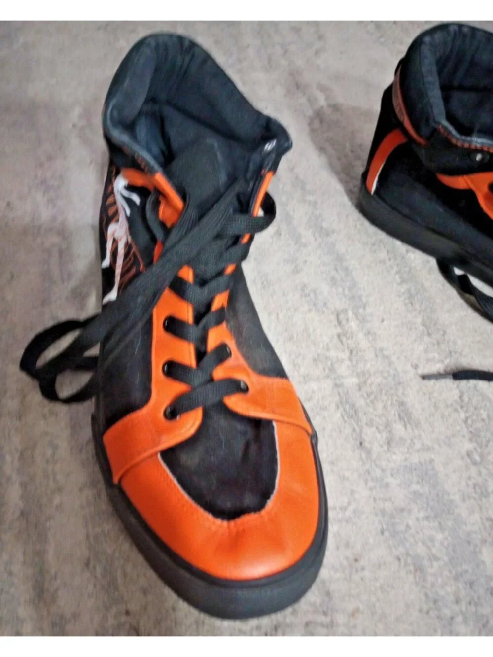 Naruto Shippuden High Top CANVAS  SHOES Men's size 10 Orange Black Lace Up